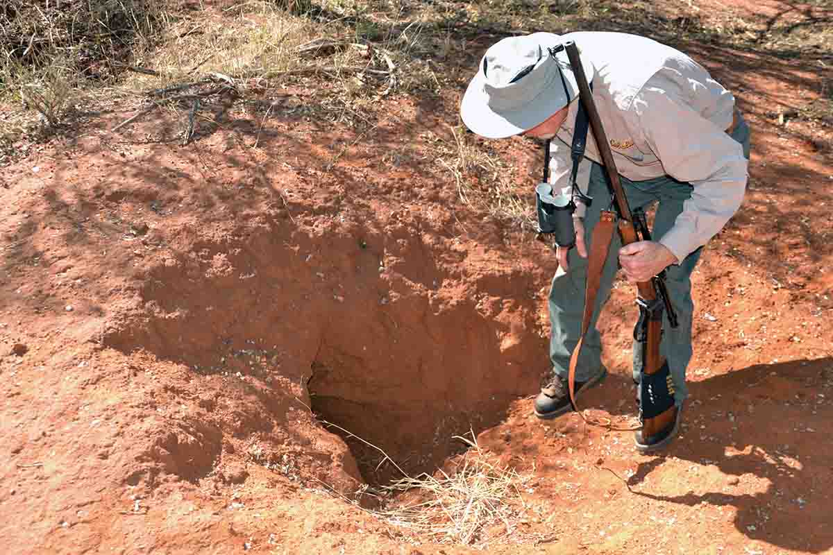 An active warthog hole.